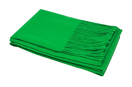 Ocomfly 100% Pashmina Scarf for Women - Premium Womens Scarves - Gift Boxed - Shawls or Wraps - Ultra Soft and Warm - color: Kelly Green