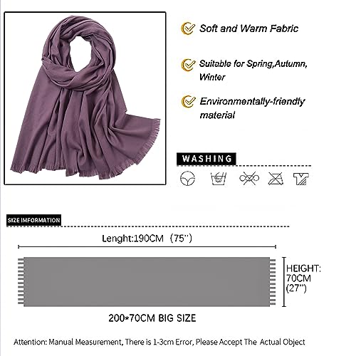 Pashmina shawls and wraps for Evening Dresses Scarf for Women Winter Shawl Wraps for Women Weedings - color: Purple