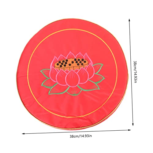Meditation Cushion Mat Comfortable Floor Seat for Indoor Use Detachable Easy to Clean Red for Buddhist Meditation and Relaxation Activities