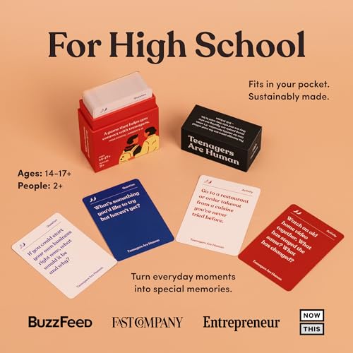 Teenagers are Human 140 Conversation Cards to Help You Get to Know Teenagers, Card Game for High Schoolers, Designed by Experts for Grades 9 to 12, Ages 14 to 17+ - style: Teenagers Are Human
