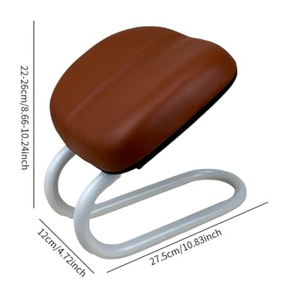 Adjustable Meditation Stool Chair Ergonomic Portable Kneeling Bench Seat for Yoga Prayer Home Use Gift for Women Adults- Brown