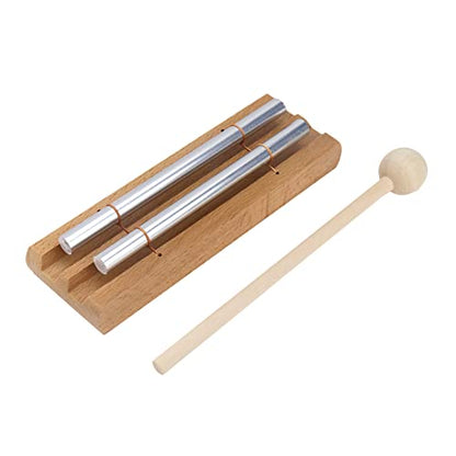 Vilihkc Energy Chime Percussion Hand Bell Meditation Chimes Teacher Tools Reminder Tuned Energy Chimes Music Instrument with Mallet for Classroom Prayer Yoga Music Gift(2 Tone) - color: 2 TONE