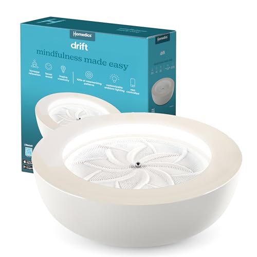 Homedics Drift Sandscape, Perpetual Motion Machine, Zen Garden, Meditation Accessories, Decorative Sandscape, Bluetooth, iOS, Android 21 Inch (Large), Cream - color: Cream, size: 21 Inch (Large)