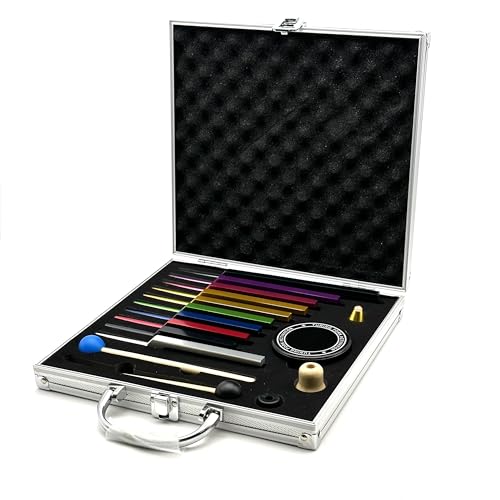 Solfeggio Tuning Forks Set, 10 pcs Unweighted Colorful Solfeggio Tuning Forks, Aluminum Alloy with Tuning Fork Activator,2 Rubber Mallet, Cleaning Cloth and Exquisite Aluminum Box. - size: Solfeggio 10 set Multicolour（(Upgraded)）