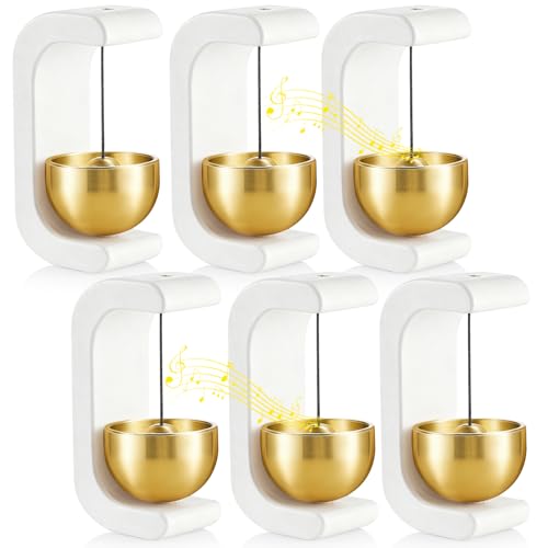 Zonon 6 Pcs Magnetic Wooden Wind Chime Doorbell Decoration Shopkeepers Bell for Door Opening C Shape for Housewarming Gift Refrigerator Room Garden Restaurant (White) - color: White