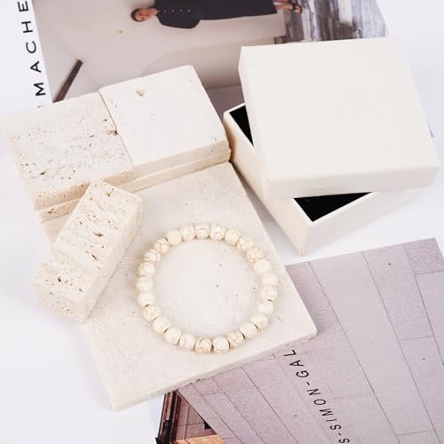 Natural Energy Healing Stone Charm Bracelet 8mm Natural Energy Healing Lava Rock Bracelet - Unisex - color: ZLY-White turquoise