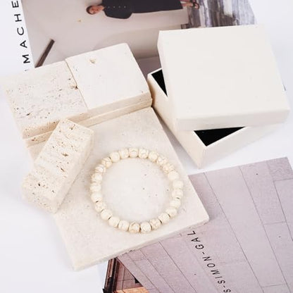 Natural Energy Healing Stone Charm Bracelet 8mm Natural Energy Healing Lava Rock Bracelet - Unisex - color: ZLY-White turquoise