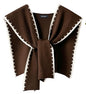 Halemet Knitted Shawl Wraps for Women Chic Sweater Cardigan Cashmere Scarf Knotted Shoulder Top Cover Cape Poncho Travel Wrap - color: Coffee