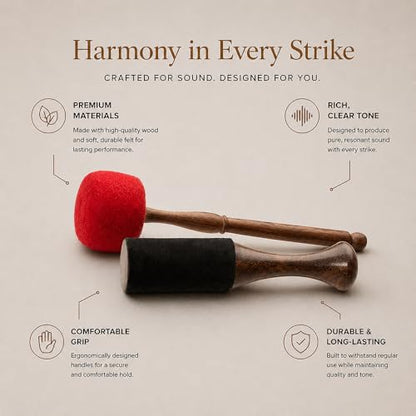 Tibetan Singing Bowl – Handcrafted Bronze Himalayan Bowl with Silk Cushion & Mallet | Made in Nepal (Harmony Cushion (Red), Large (10 inches) - color: Harmony Cushion (Red), size: Large (10 inches)