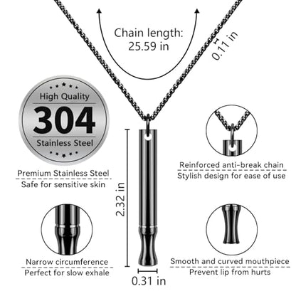 LAMKHOO 2 Pcs Breathing Necklace to Quit Smoking and Vaping - Refillable Essential Oil Diffuser, Fidget Necklace for Anxiety Relief, Smokeless Inhaler with 8 Cotton Pods - color: Odorless