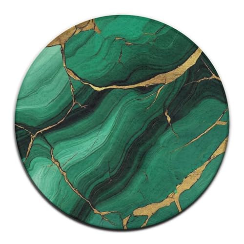 Home Decor Modern Round Area Rug, Non-Slip Kitchen Office Circle Rug, Room Sofa Yoga Soft Round Carpet Compatible with Gold Glitter Watercolor Ink Splash Paint Teal Green Marble 36inch(90cm) - color: Color105, size: 36inch(90cm)