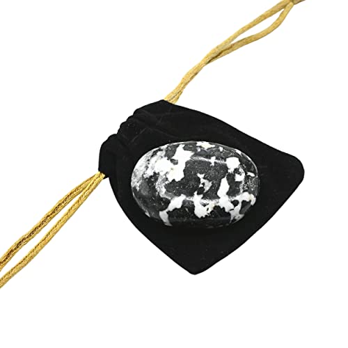Amazing Gemstone Black and White Tourmaline Crystals and Healing Stones - Large Palm Stone Crystals Piedra - Crystal for Good Luck, Positive Energy, Meditation - Unique Stocking Stuffers, Gifts Women - color: Black & White Tourmaline