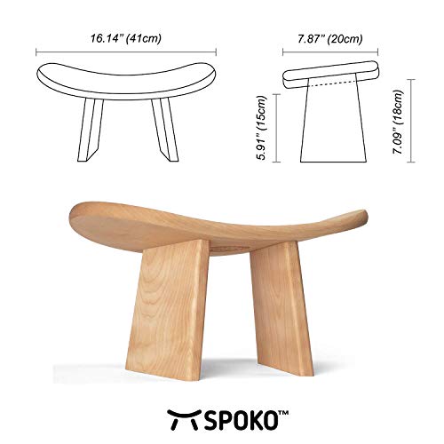 SPOKO Meditation Bench Chair, Travel Version, The Original Posture Certified Wood Kneeling Stool, Best Ergonomic Wooden Chair, Perfect Seat for Yoga, Prayer, Seiza