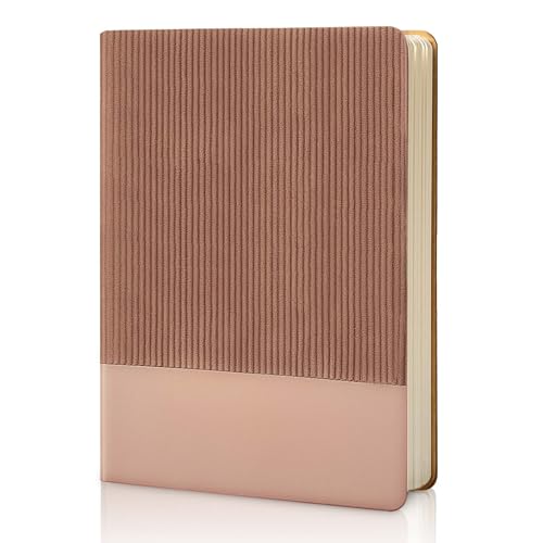 Lined Journal Notebook for Work College Ruled Notebook 5.79" x 8.27" A5 PU Leather Daily Journaling Notebook 216 Pages for Women Men Daily Writing Business School Travel Gift (Dark Pink) - color: 02-Dark Pink-1pack, style: A5 Lined 216pages