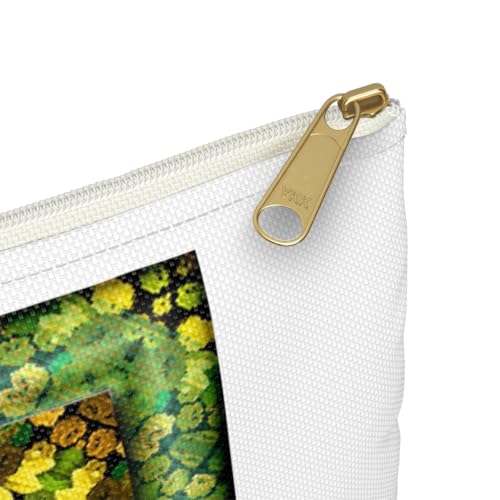 3dRose Mandala 29 floral flowers green turquoise gold glowing peace meditation Accessory Pouch Large - size: Large