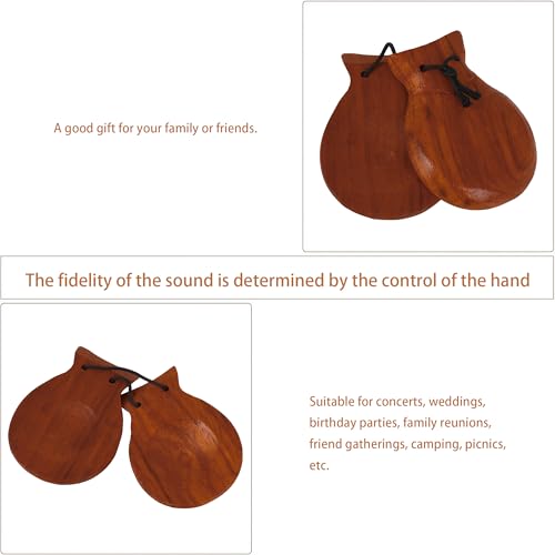 Yibuy 2PCS Mahogany Soundboard Wooden Finger Percussion Instrument for Music Learning