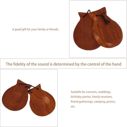 Yibuy 2PCS Mahogany Soundboard Wooden Finger Percussion Instrument for Music Learning