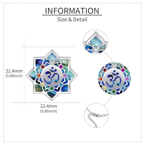 YAFEINI Flower Necklace S925 Sterling Silver Rose/Lotus/Tulip/Hibiscus Pendant Necklaces Flower Jewelry Gifts for Women Mom Wife - style: Om
