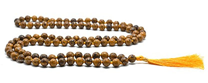 Amazing Gemstone Mariyam Jasper Mala Beads - 108 Prayer Beads for Meditation and Mindfulness Practice, Handcrafted Mala Beads with Natural Gemstones for Spiritual Healing and Relaxation (Knotted) - color: Mariyam Calligraphy Jasper, style: Knotted