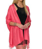 Pashmina Shawls and Wraps for Evening Dresses, Large Soft Pashminas Wedding Shawl - color: Pink Fuchsia