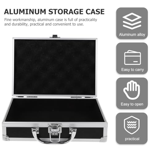 Yardwe Aluminum Tool Box Portable Hard Shell Briefcase Multi-Functional Carrying Case for Small Tools Electronics Travel Organizer 9.06X6.29X2.75 Inches