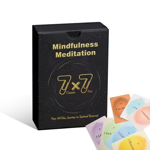 Daily Affirmation Cards for Women Men - 49-Day Positive Mindfulness& Inspirational Cards Deck | Self Care Gifts for Anxiety Relief, Stress Management& Meditation |Therapy Tools for Mental Health