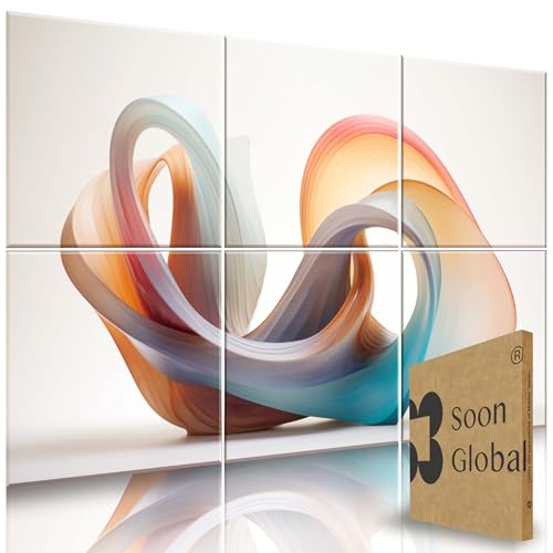 Soon Global Acoustical Wall Panels, 72 X 48 Inches Art Acoustic Panels, Decorative Acoustic Panels, Acoustic Wall Panels, Sound Absorbing Wall Art, Fluid - color: Fluid, size: 72 X 48 Inches