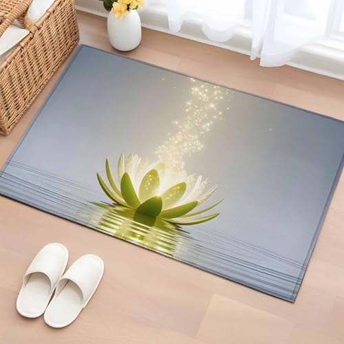 Rectangle Rug 2x3Ft Abstract Lotus Flower Soft Indoor Throw Rugs Carpets for Living Dining Bedroom Kids Room Non-Slip Playroom Crawl Rug Floor Mats Meditation Floral Art - size: 2x3ft