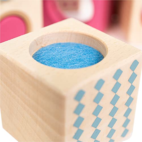Bigjigs Toys FSC® Certified Sensory Blocks, Wooden Sensory Toys for 1 2 3 Year Olds