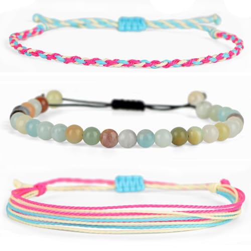 QOGIR Handmade Healing Bracelet,6mm Natural Gem Stone Bracelet rope bracelet - color: Amazonite(Communication and Expression), size: 6mm