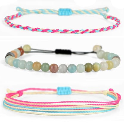 QOGIR Handmade Healing Bracelet,6mm Natural Gem Stone Bracelet rope bracelet - color: Amazonite(Communication and Expression), size: 6mm