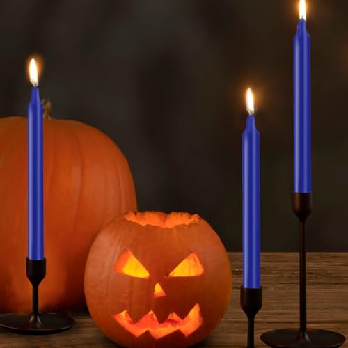 24 Pack Blue Spell Chime Candles – Premium Mini Unscented Taper Candles for Rituals, Prayer, Meditation, Altar, Spells – 4" Tall – Ideal for Witches & Spiritual Practices - color: Blue