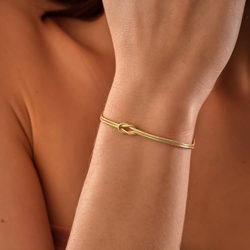 Bracelets for Women Matching Bracelets for Couples 14K Gold Plated Love Knot Bracelet Dainty Forever Infinity Bracelets Friendship Jewelry Gifts - color: 2pcs-gold