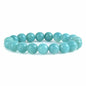 Justinstones Gem Semi Precious Gemstone 10mm Round Beads Stretch Bracelet 7 Inch Unisex - color: Blue Amazonite
