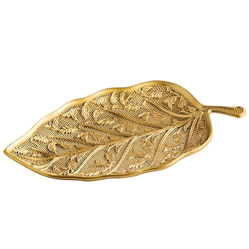 Brass Leaf Jewelry Dish Tray,Gold Decorative Ring and Trinket Holder-Decorative Trinket Dish for Rings Earrings Necklaces Bracelet Watch Keys, Birthday Mother's Day Christmas Gift for Women - color: Golden Bird Tray