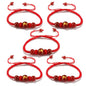 2026 Chinese New Year of Horse Bracelets for Women Men, 12 Chinese Zodiac Bracelet Good Luck Red String Animal Horse Charm Braided Bangle Adjustable Jewelry Gift - color: Circle-5pcs