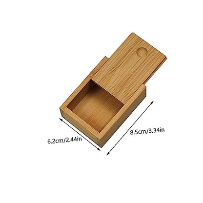 Bamboo Pull-out Lid Storage Box Chic Jewelry Case Retro Decorative Organizer for Home and Office Practical Desktop Decor