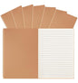 ALKALO 6 Pack A5 Ruled Lined Kraft Notebooks Bulk, Journaling Notebooks, A5 Lined College Ruled Notebook, 8.3x5.5 Inches 60 Pages Travel Journal Notebooks Set for Work, School, Writing - style: Brown-6-Lined