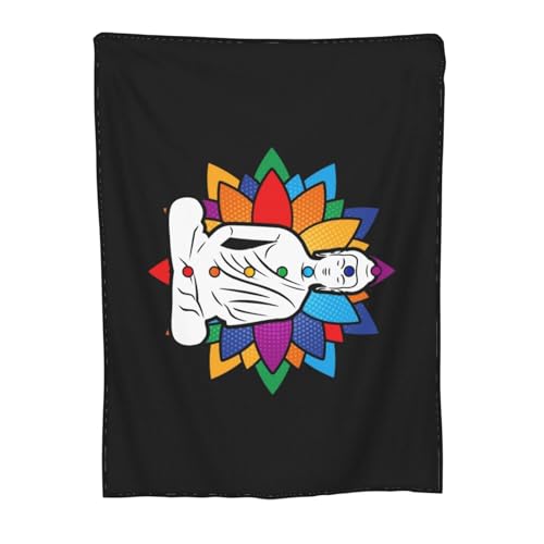 Buddha Chakra Meditation Lightweight Super Soft and All Season Warm,Thermal Blanket, Blanket for Sofas - size: 50"x40"