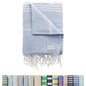 Large Turkish Beach Towel, Classic Powder Blue - Super Soft & Lightweight Quick Dry Absorbent Towels for Beach, Picnic Blanket or Bath Towel - Sand Free Organic Turkish Cotton Yarn