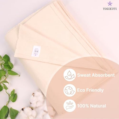 Yogikuti Iyengar Yoga Blanket Set of Four – Thick Handwoven Cotton Blankets for Restorative Yoga, Meditation and Pranayama – Supportive Yoga Prop for Comfort, Alignment and Deep Relaxation - (White)