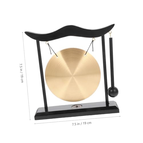 Toddmomy Fengshui Desktop Copper Gong Zen Decorative Centerpiece for Living Room Table Elegant Asian Ornament for Meditation and Calming Atmosphere Unique Home Office Decor