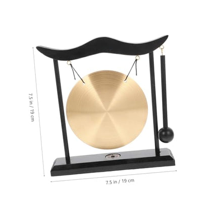 Toddmomy Fengshui Desktop Copper Gong Zen Decorative Centerpiece for Living Room Table Elegant Asian Ornament for Meditation and Calming Atmosphere Unique Home Office Decor