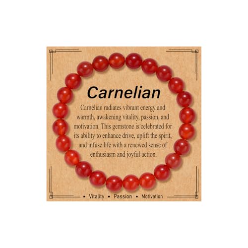 Crystal Healing Bracelet for Women, 8mm Gemstone Beaded Stretch Bracelet Natural Stone Stress Relief Beads Jewelry Birthday Christmas Gifts for Her Friends Daughter