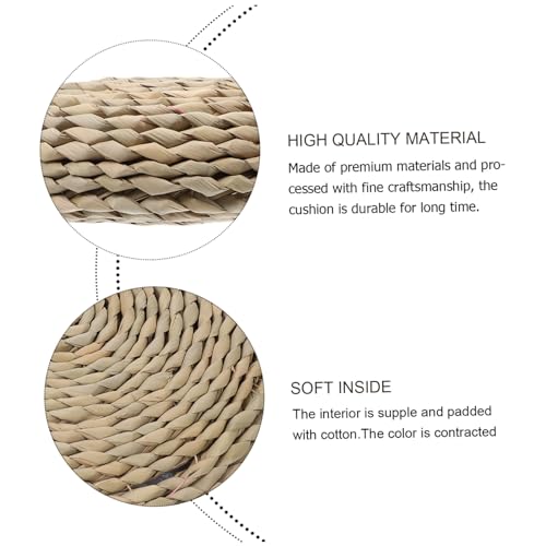 DECHOUS Hand-Made Woven Meditation Mat Cotton Filled Yoga Cushion Japanese Style Decorative Pad for Adults for Meditation Photography Props and Home Decor