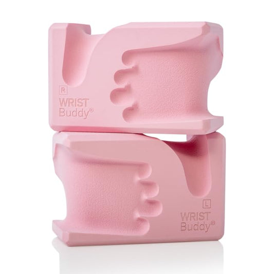 WRISTBuddy® Yoga Blocks 2-Pack (Left + Right) — Ergonomic, Hand-Shaped EVA Blocks for Wrist Relief & Better Grip | Doctor-Designed Support for Yoga, Pilates, Handstands, Push-Ups & Rehab - color: Blush Pink