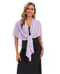 Baoqiya Chiffon Shawl Evening Scarf Shawls and Wraps for Women Wedding Party Bridal Scarves Cover Ups - color: Lavende