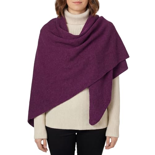 RIIQIICHY Shawl Wrap Women Pashmina Triangle Cape Knit Sweater Scarf for Fall Winter Fashion Accessory - color: Purple