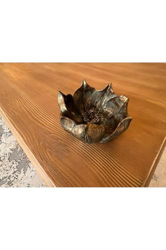 Lotus Flower Tabletop Decor Set 3 Piece Polyester Khaki Green Decorative Accent Accent Piece Classic Style Home Decoration Gift - Khaki, One Size