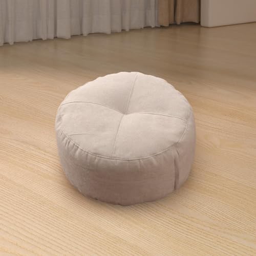 15.7 inch Round Floor Pillow Large Thick Pillows Seating Cushion Meditation Floor Pillow for Adults Office Living Room, White
